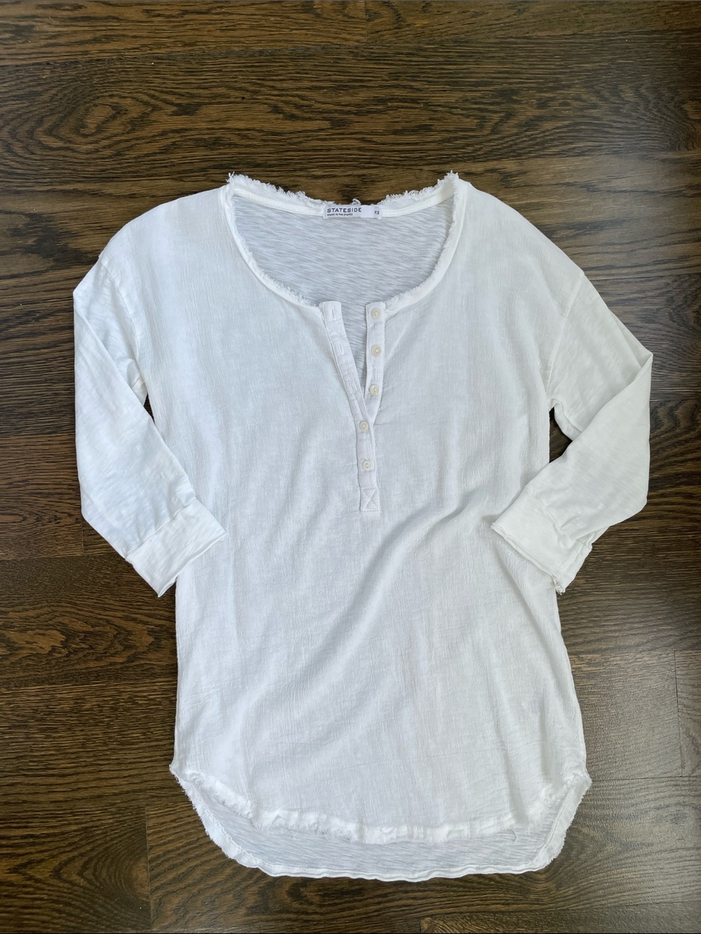 Stateside 3/4 sleeve lightweight Henley top xs